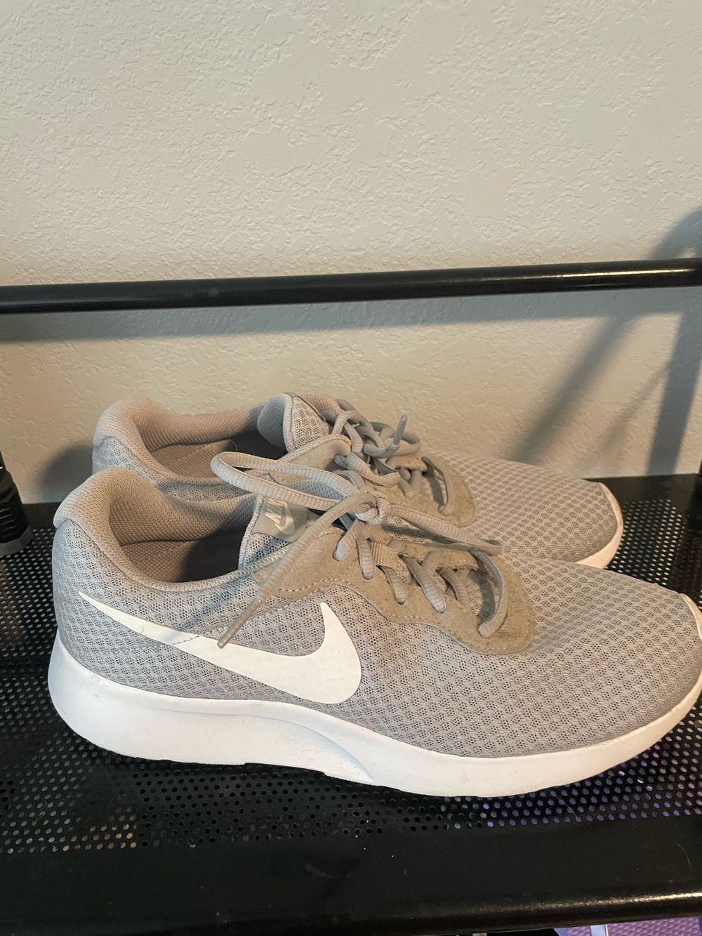 Nike unisex Light Grey Mesh Sneakers with White Swoosh